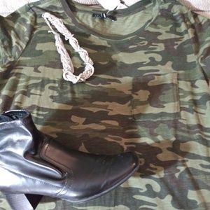 Sanctuary green camo T-shirt dress